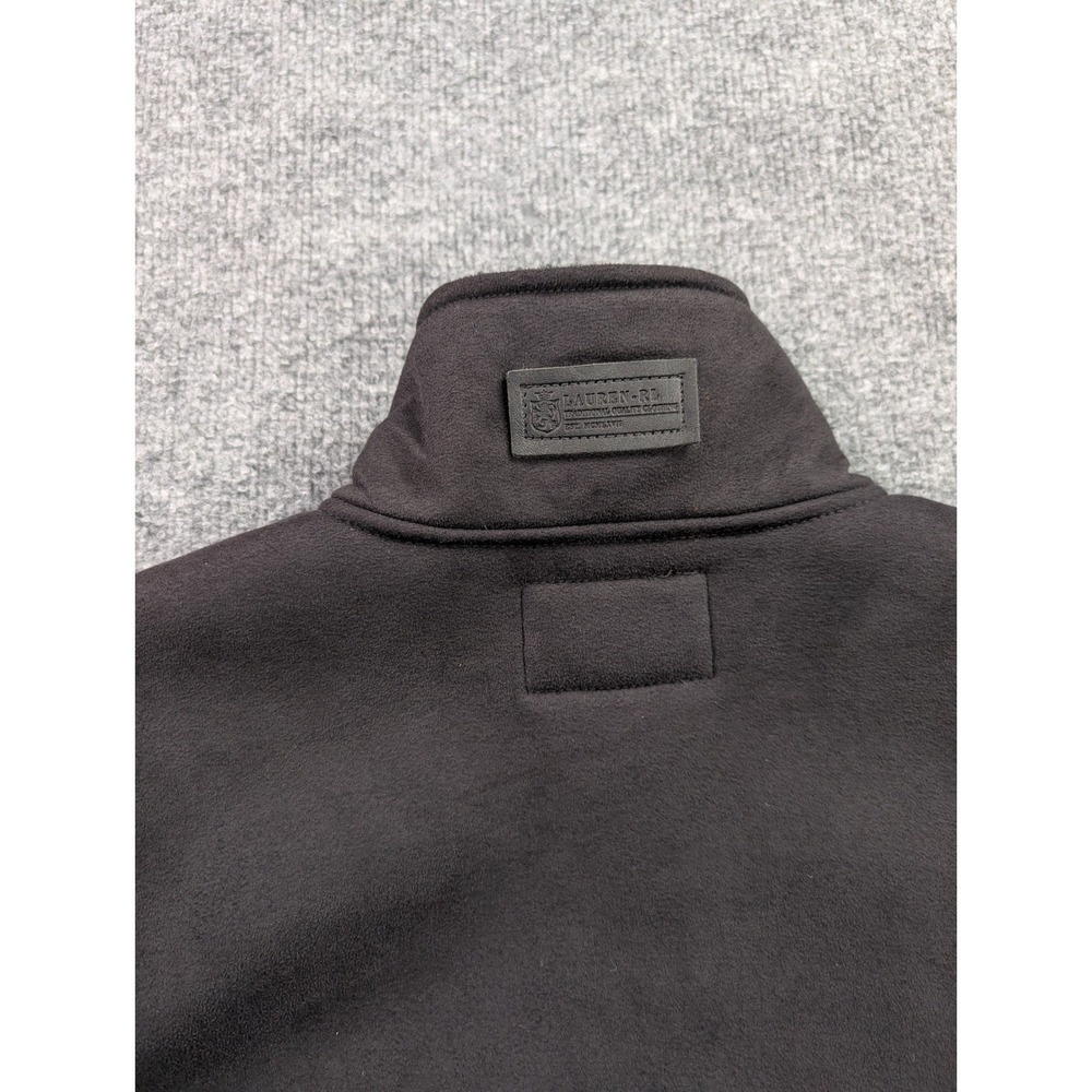 Vintage Ralph Lauren Lauren Full Zip Faux Suede Jacket Womens Large Black Coat - Picture 4 of 15